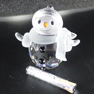 Swarovski Crystal Snowman with Snow Crystals/Holiday/Xmas/Vintage